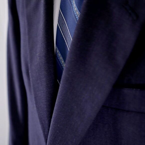 Hart Schaffner Marx Blue Wool 2 Button Blazer 42R Portly - Picture 4 of 13